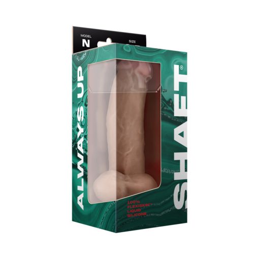 Shaft Model N: 8.5 In. Dual Density Silicone Dildo With Balls Pine - Image 4