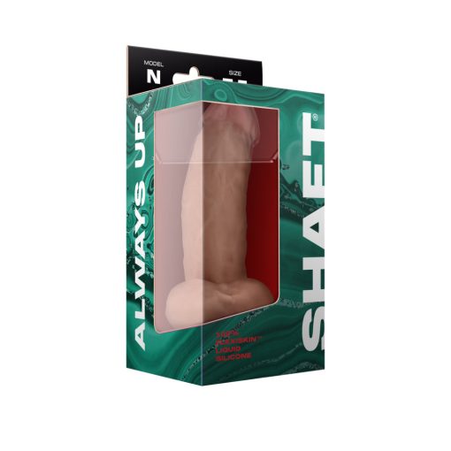 Shaft Model N: 7.5 In. Dual Density Silicone Dildo With Balls Pine - Image 4