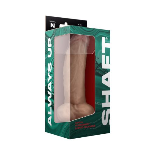 Shaft Model N: 9.5 In. Dual Density Silicone Dildo With Balls Pine - Image 4
