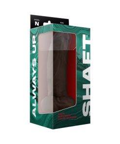 Shaft Model N: 9.5 In. Dual Density Silicone Dildo With Balls Mahogany