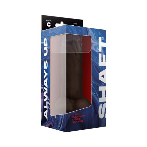 Shaft Model C: 8.5 In. Dual Density Silicone Dildo With Balls Mahogany - Image 4