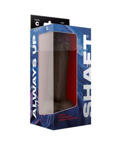 Shaft Model C: 9.5 In. Dual Density Silicone Dildo With Balls Mahogany