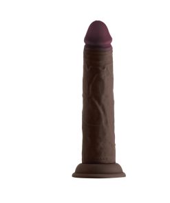 Shaft Model J: 8.5 In. Dual Density Silicone Dildo Mahogany