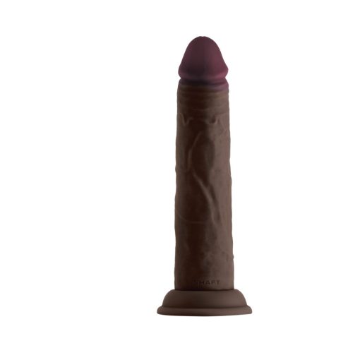Shaft Model J: 8.5 In. Dual Density Silicone Dildo Mahogany - Image 3