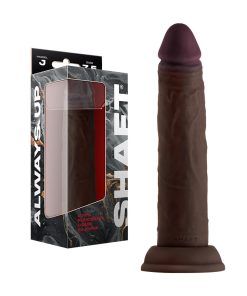 Shaft Model J: 7.5 In. Dual Density Silicone Dildo Mahogany