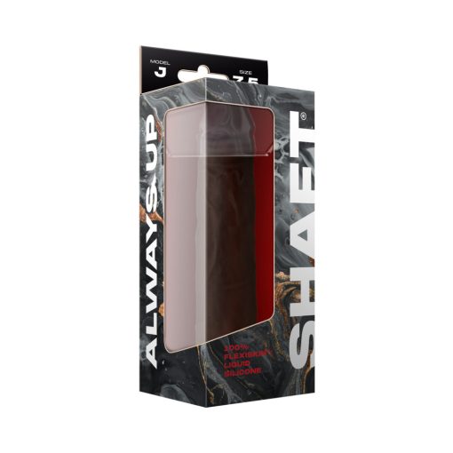 Shaft Model J: 7.5 In. Dual Density Silicone Dildo Mahogany - Image 4