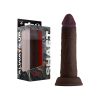 Shaft Model J: 6.5 In. Dual Density Silicone Dildo Mahogany