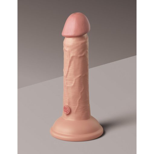 King Cock Elite 6 In. Dual Density Silicone Cock Realistic Dildo With Suction Cup Beige - Image 4