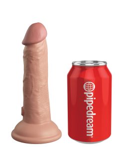 King Cock Elite 6 In. Dual Density Silicone Cock Realistic Dildo With Suction Cup Beige