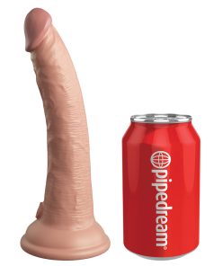 King Cock Elite 7 In. Dual Density Silicone Cock Realistic Dildo With Suction Cup Beige