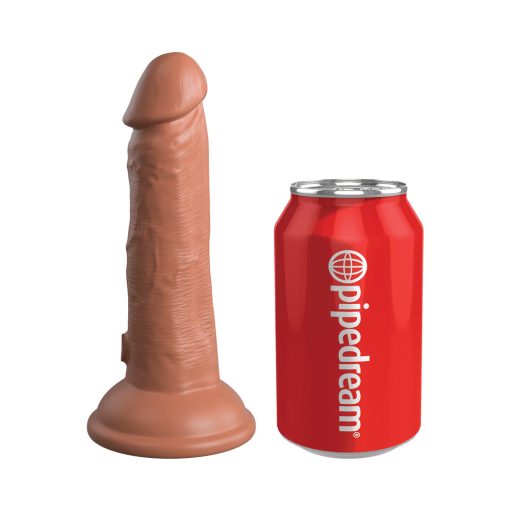 King Cock Elite 7 In. Dual Density Silicone Cock Realistic Dildo With Suction Cup Tan - Image 4