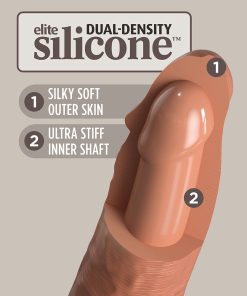 King Cock Elite 7 In. Dual Density Silicone Cock Realistic Dildo With Suction Cup Tan