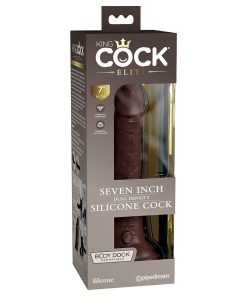 King Cock Elite 7 In. Dual Density Silicone Cock Realistic Dildo With Suction Cup Brown