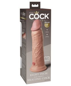 King Cock Elite 8 In. Dual Density Silicone Cock Realistic Dildo With Suction Cup Beige