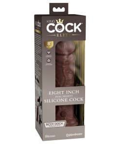 King Cock Elite 8 In. Dual Density Silicone Cock Realistic Dildo With Suction Cup Brown