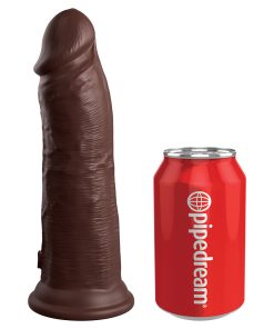 King Cock Elite 8 In. Dual Density Silicone Cock Realistic Dildo With Suction Cup Brown