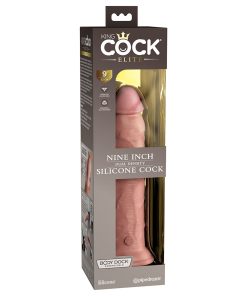 King Cock Elite 9 In. Dual Density Silicone Cock Realistic Dildo With Suction Cup Beige