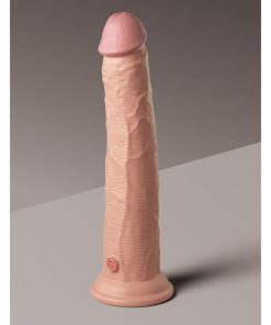 King Cock Elite 10 In. Dual Density Silicone Cock Realistic Dildo With Suction Cup Beige