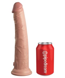 King Cock Elite 10 In. Dual Density Silicone Cock Realistic Dildo With Suction Cup Beige