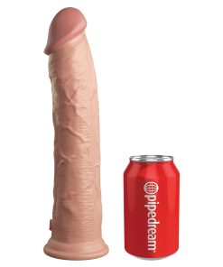 King Cock Elite 11 In. Dual Density Silicone Cock Realistic Dildo With Suction Cup Beige