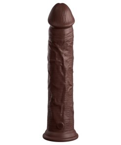 King Cock Elite 11 In. Dual Density Silicone Cock Realistic Dildo With Suction Cup Brown