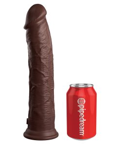 King Cock Elite 11 In. Dual Density Silicone Cock Realistic Dildo With Suction Cup Brown