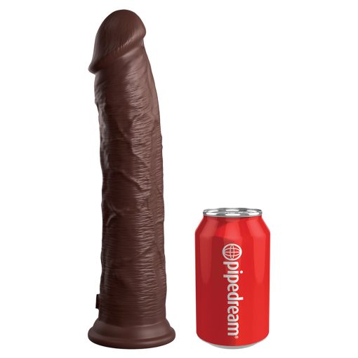 King Cock Elite 11 In. Dual Density Silicone Cock Realistic Dildo With Suction Cup Brown - Image 6