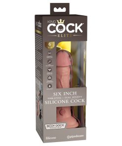 King Cock Elite 6 In. Vibrating Realistic Dildo With Suction Cup Beige