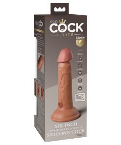 King Cock Elite 6 In. Vibrating Realistic Dildo With Suction Cup Tan
