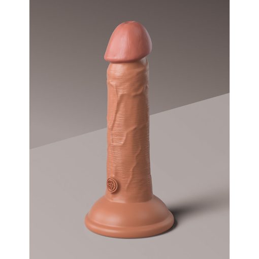 King Cock Elite 6 In. Vibrating Realistic Dildo With Suction Cup Tan - Image 4