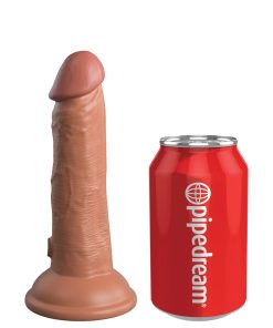 King Cock Elite 6 In. Vibrating Realistic Dildo With Suction Cup Tan