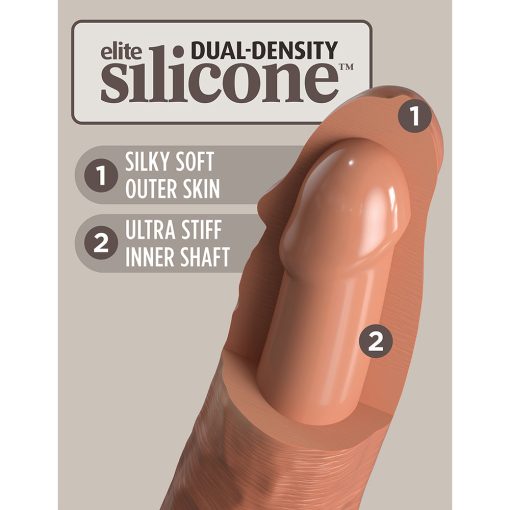 King Cock Elite 6 In. Vibrating Realistic Dildo With Suction Cup Tan - Image 7