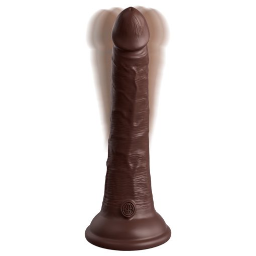 King Cock Elite 7 In. Vibrating Realistic Dildo With Suction Cup Brown - Image 4