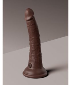 King Cock Elite 7 In. Vibrating Realistic Dildo With Suction Cup Brown