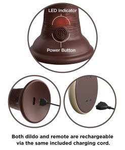 King Cock Elite 7 In. Vibrating Realistic Dildo With Suction Cup Brown