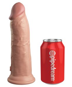 King Cock Elite 8 In. Vibrating Realistic Dildo With Suction Cup Beige
