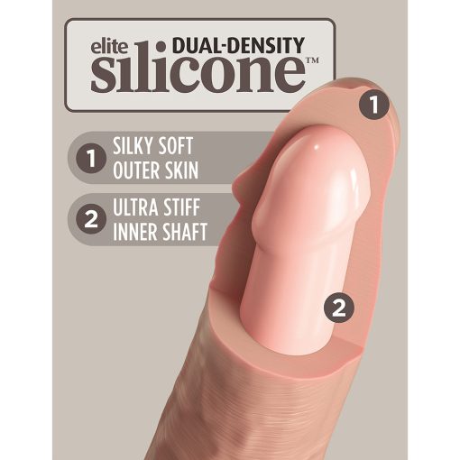 King Cock Elite 8 In. Vibrating Realistic Dildo With Suction Cup Beige - Image 7