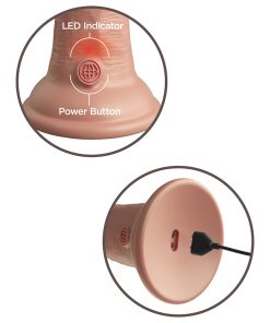 King Cock Elite 8 In. Vibrating Realistic Dildo With Suction Cup Beige