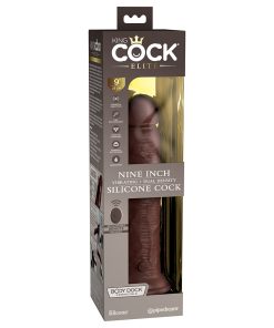 King Cock Elite 9 In. Vibrating Dual Density Silicone Realistic Dildo Brown