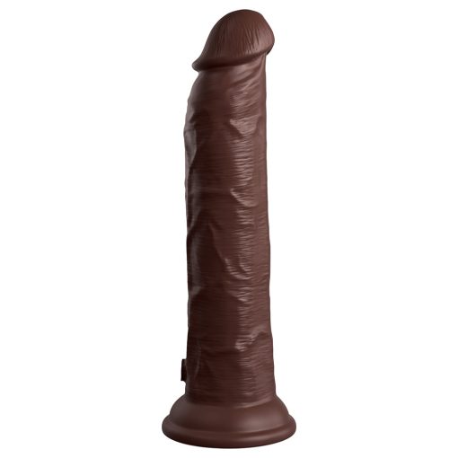 King Cock Elite 9 In. Vibrating Dual Density Silicone Realistic Dildo Brown - Image 3