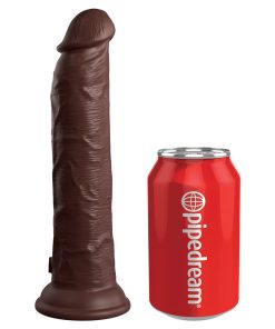 King Cock Elite 9 In. Vibrating Dual Density Silicone Realistic Dildo Brown