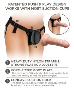 King Cock Elite Beginner'S Silicone Body Dock Kit With Dildo Beige/Black