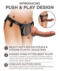 King Cock Elite Comfy Silicone Body Dock Kit With Dildo Tan/Black