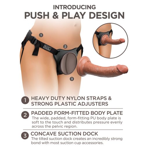 King Cock Elite Comfy Silicone Body Dock Kit With Dildo Tan/Black - Image 4