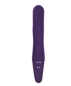 Evolved 2 Become 1 Rechargeable Remote-Controlled Silicone Strapless Strap-On With Suction Purple