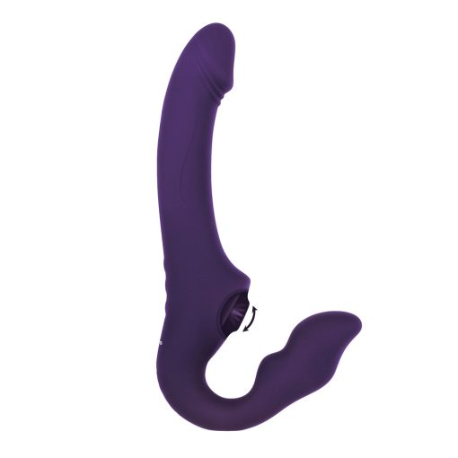 Evolved 2 Become 1 Rechargeable Remote-Controlled Silicone Strapless Strap-On With Suction Purple - Image 8