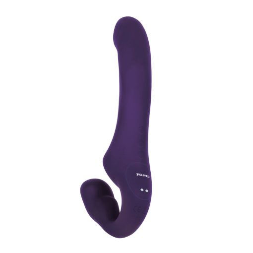 Evolved 2 Become 1 Rechargeable Remote-Controlled Silicone Strapless Strap-On With Suction Purple - Image 10