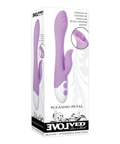 Evolved Pleasing Petal Rechargeable Silicone Flicking Dual Stimulator Light Purple