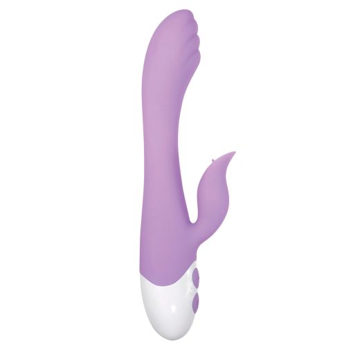 Evolved Pleasing Petal Rechargeable Silicone Flicking Dual Stimulator Light Purple - Image 9