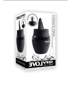 Evolved Tongue Tied Rechargeable Flicking Silicone Tongue Vibrator Black